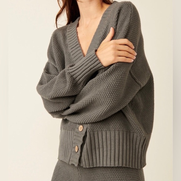 Free People Beach Hailee Cardi• dark grey• medium - Picture 8 of 16
